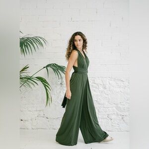 NWT Choies Green multi-way infinity wide leg pantsuit, women’s Size XL
